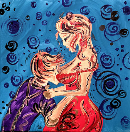 SPADL DO VÝSTŘIHU 2024 / 60x60cm, akryl na plátně